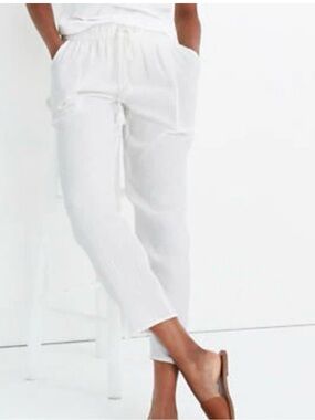 Madewell ankle beach pant, white cotton gauze, Sz XXS.